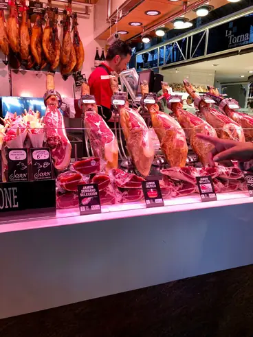 Spanish cuisine Mercado de La Boqueria in 2019