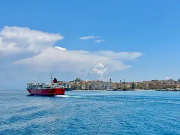 View on Kerkyra from the ferry