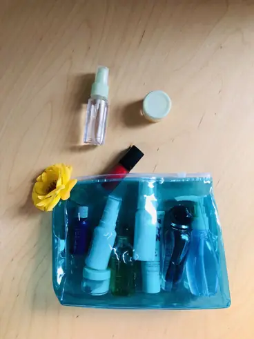 travel containers in a plastic bag