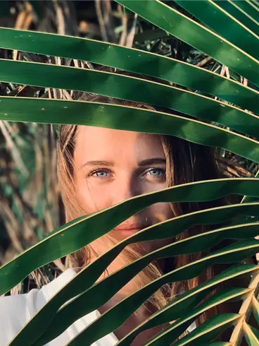 palm leaves portrait