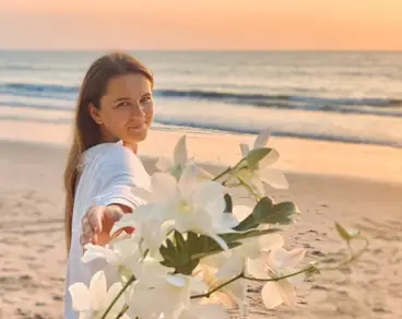 flowers on the beach