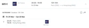 Direct flight ticket price